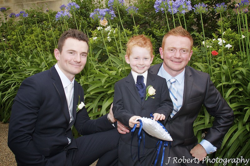 Groom with his brother and paige boy before wedding - wedding photography sydney